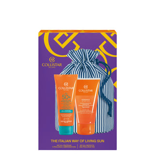 COLLISTAR - SOLARI - KIT SOLARI - COFANETTO CREMA SOLARE PROTEZIONE ATTIVA PELLI IPERSENSIBILI SPF 50+ 100 ml + Doccia-Shampoo Doposole Idratante Restitutivo 150 ml + Pochette